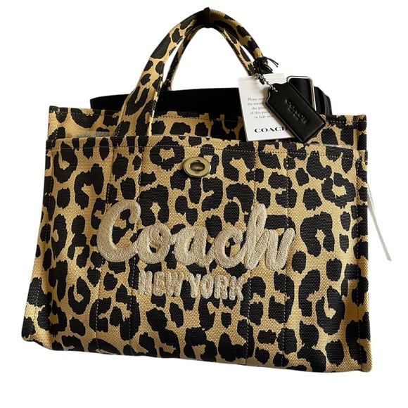 Coach Handbags - Coach Cargo Tote Bag with Leopard Print w/
Crossbody Strap & Dust Bag - NWT ***